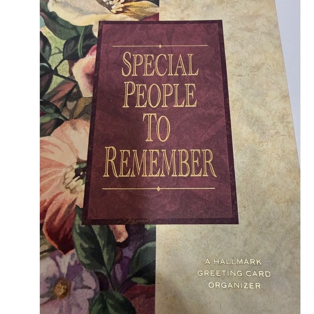 Hallmark Special People to Remember Greeting Card Organizer Floral Spiral Book